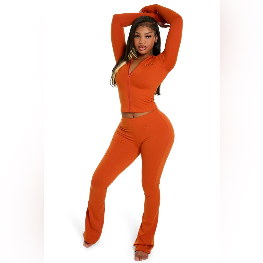 Body by Raven Tracy Body Basics Hoodie + Pants Size S - Burnt Orange